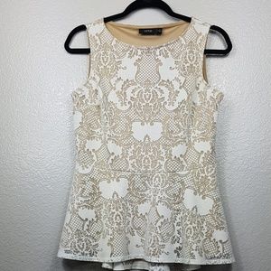 Blouse White with tan underlay.